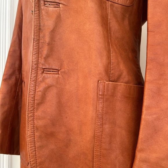 Vintage Genuine Leather Designer Pierre Cardin Blazrr - Picture 2 of 7